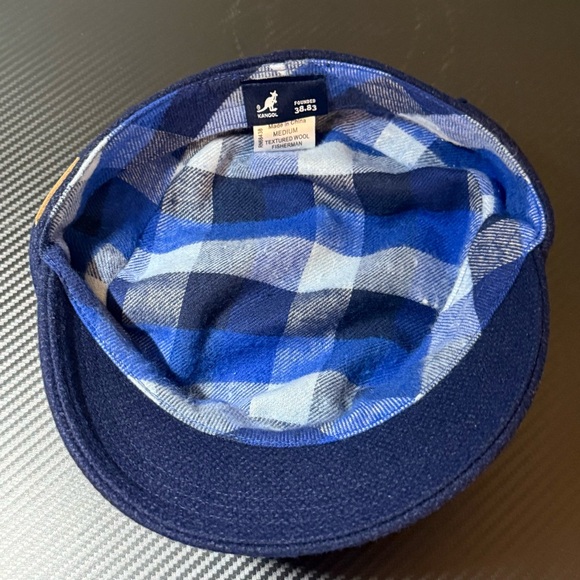 🧢 Kangol Textured Wool Fisherman Cap | Navy Blue | Medium - Picture 8 of 10